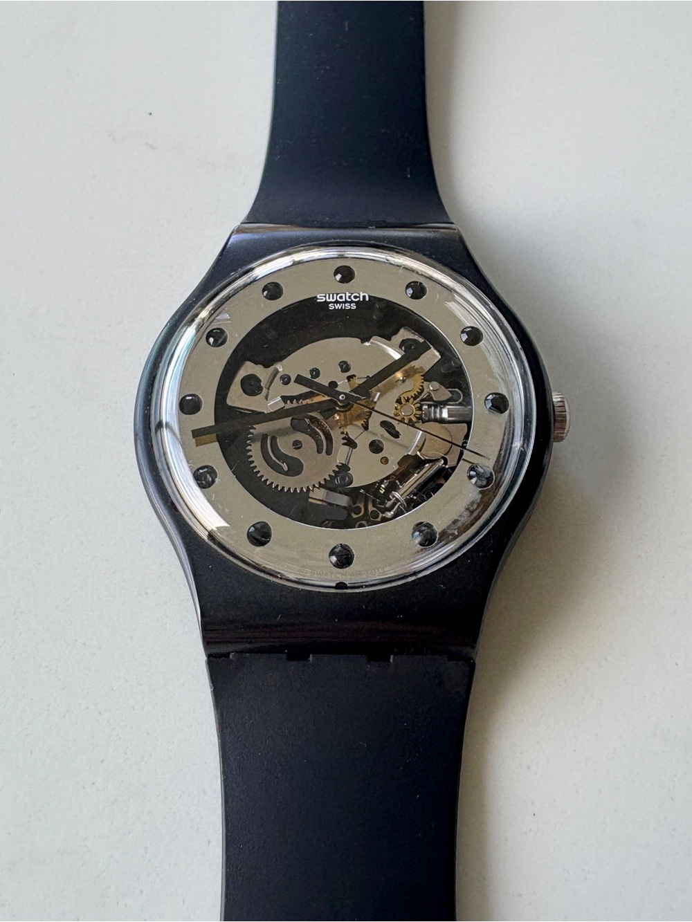 Swatch New Gent Silver Glam Bio-Sourced Unisex Watch (SO29B109)